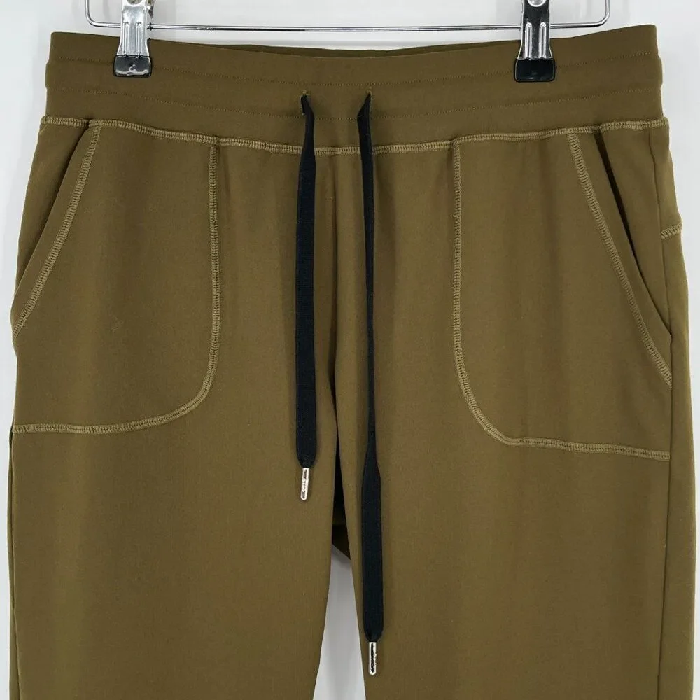 Zyia Unwind Jogger Pants Women's Size Small in Olive‎ Green Drawstring Pockets
